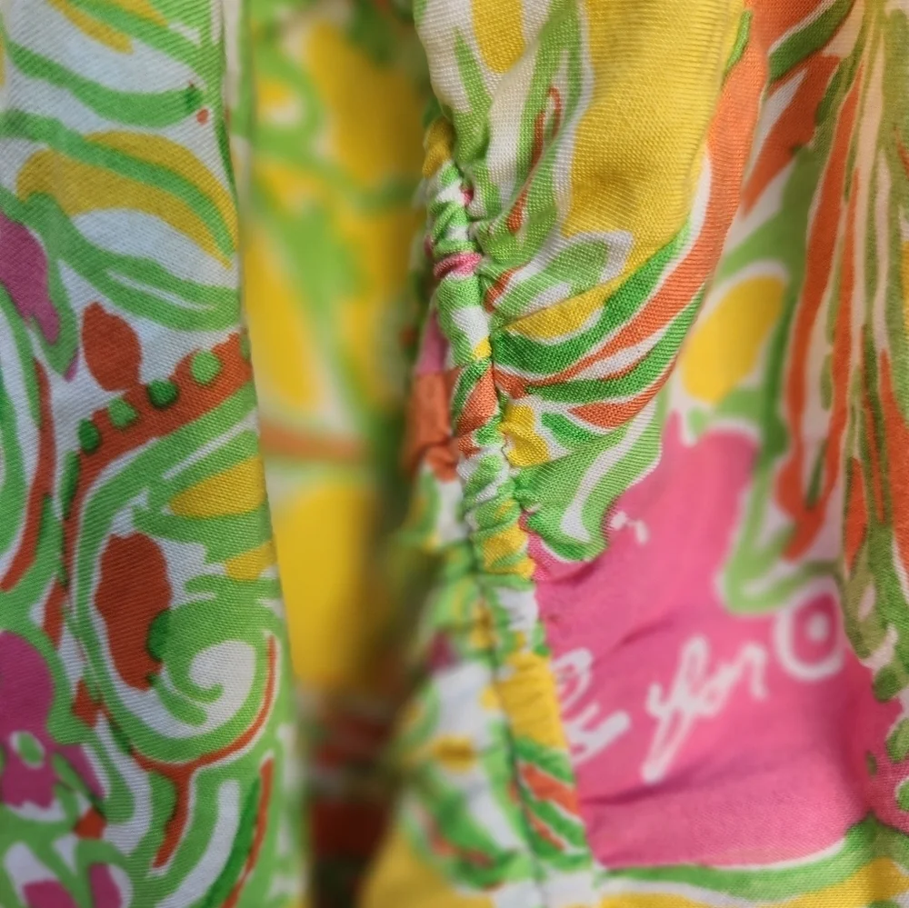 Lilly Pullitzer SUMMER ROMPER WITH POCKETS Size SMALL pink Orange White Green - Picture 7 of 11